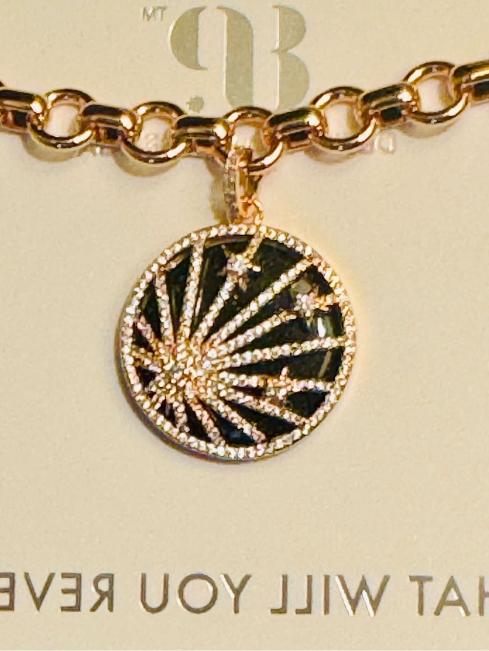 BP OBSEDIA “You are my Northstare” Black Onyx sandstone pendant on Rose gold